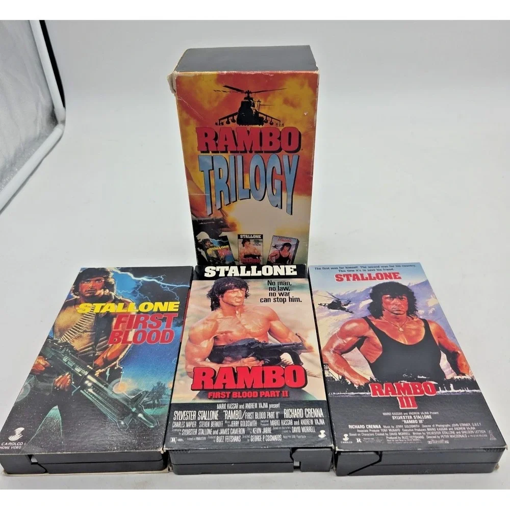 Rambo Trilogy VHS Parts 1 2 3 First Blood, First Blood Part II, Rambo III Tested